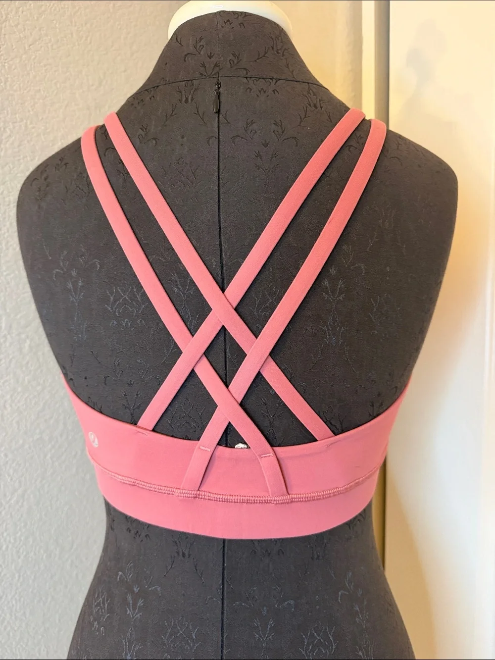 lululemon athletica Peloton Together We Go Far Energy Bra Size 10 Cherry Tint